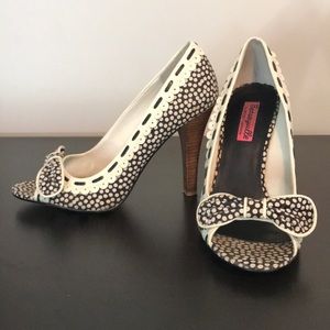 Betsey Johnson Betseyville Polka Dot Open Toe Heel